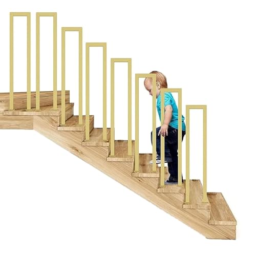 U-förmige Geländertreppen, Treppengeländer for Innenräume, Handläufe for Außentreppen, Haltegriffe im Freien, Treppenhandläufe for Balkone, Flure, Wohnungen, Villen(Gold,40cm) von HACSYP