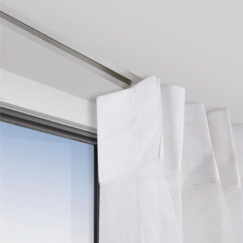 Unsichtbare Deckenvorhangschiene - Versteckte Deckenschiene for Vorhänge - Gerade/gebogene, verdickte Vorhangschiene - for das Büro zu Hause(2m/6.5ft) von HACSYP