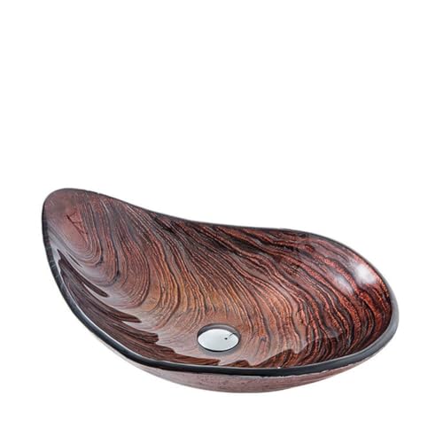 Waschbecken fürs Badezimmer, Aufsatzwaschbecken | Waschbecken aus gehärtetem Glas | Waschbecken im modernen Design(E,Single Basin) von HACSYP