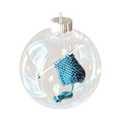 Crochet Knitting Christmas Ornaments Ball Creative Clear Knitting Xmas Tree Hanging Pendant, Holiday Decor, Christmas Tree Decorative Hanging Ornaments, Knitting Christmas Ornament (Blue) von HADAVAKA