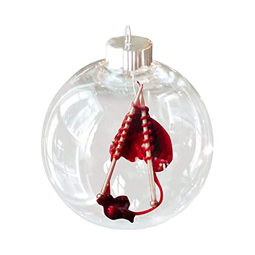 Crochet Knitting Christmas Ornaments Ball Creative Clear Knitting Xmas Tree Hanging Pendant, Holiday Decor, Christmas Tree Decorative Hanging Ornaments, Knitting Christmas Ornament (Red) von HADAVAKA