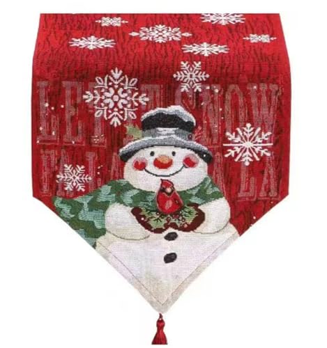 HADAVAKA Christmas Table Runner Decoration, Tablecloth Rectangular Long Xmas Table, Home Decoration, 180cm*35cm Xmas Table Cover, for Xmas Table Centrepiece Decoration (Snowman) von HADAVAKA