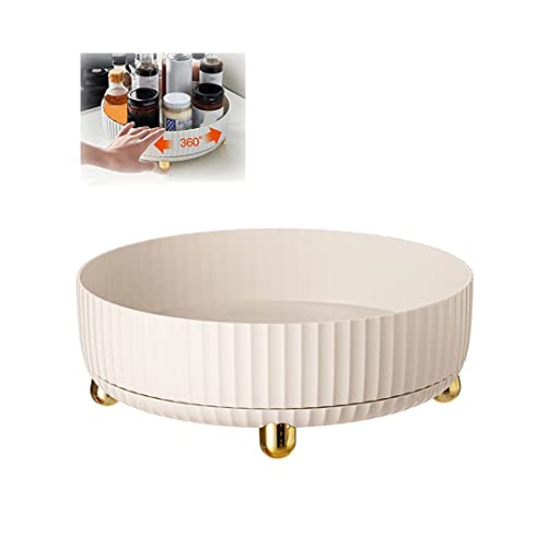 Rotating Storage Rack, Rotating Spice Shelf Organizer Turntable, Multi-Functional Spice Rack Makeup Rack Storage Holder, Spice Rack Turntable Home Decor for Kitchen Storage & Organisation (White) von HADAVAKA