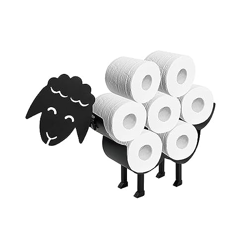 Schwarzes Schaf Toilettenpapierhalter, Metall Schaf Rollenpapierhalter, Toilettenpapier Aufbewahrung, Neuheit Toilettenpapier Loo Rollen Aufbewahrungshalter Für Badezimmer (Sheep) von HADAVAKA