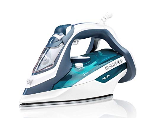 HAEGER Dampfbügeleisen Ultra STEAM 2800-2800W, Edelstahl, mit Anti-Tropfsystem, Antiscalant und Selbstreinigung von HAEGER