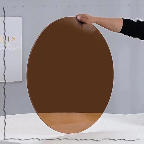 HAEKEBC Brauner Couchtisch Aus Glas Ersatz-Tischplatte, 50cm 60cm 70cm 80cm Runde Tischplatte Aus Gehärtetem Glas, 8mm Dick, DIY-Tischplatte Für Esstisch(90cm-35.4in) von HAEKEBC