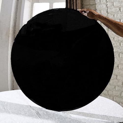 HAEKEBC Tischplatte Aus Schwarzem Glas 50cm 60cm 70cm Runde Tischplatte Aus Gehärtetem Glas, Esstisch Glasplatte, Couchtisch Ersatz-Tischplatte(44cm-17.3in) von HAEKEBC