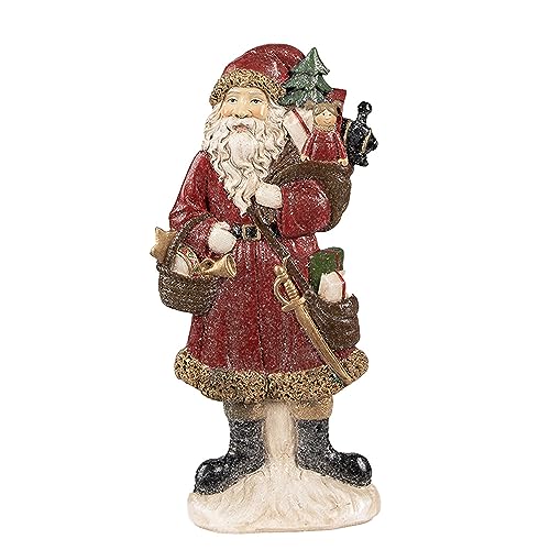 HAES DECO - Dekofigur Weihnachtsmann - Größe 12x4x24 cm - Farbe Rot - Material Polyresin - Weihnachtsfigur, Weihnachtsdekoration von HAES DECO