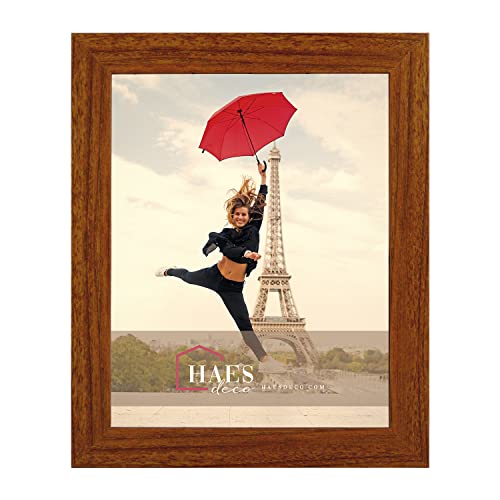 HAES DECO - Holz Bilderrahmen 20x25 Paris rustikal braun - Fotorahmen Holz - Portraitrahmen mit Aufsteller & Wandhalterung - Fotorahmen für 1 Foto im Format 20x25 - SP001228 von HAES DECO