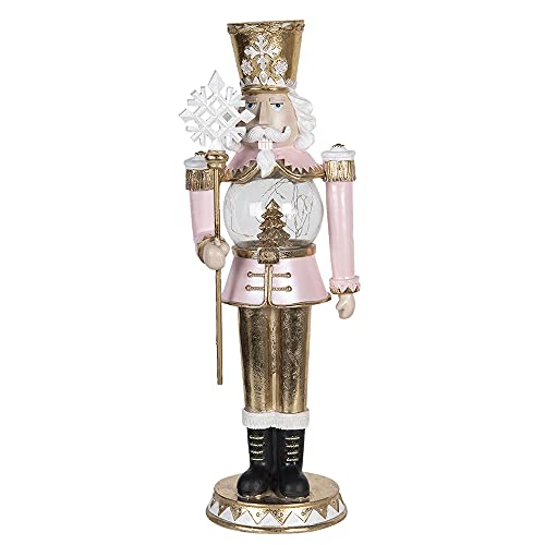 HAES DECO - Nussknacker Weihnachten - Farbe Rosa - Größe 16x16x50 cm - Material Polyresin - Nussknackerfigur - Nussknacker-Soldat - Weihnachtsfigur - Weihnachtsdekoration von HAES DECO