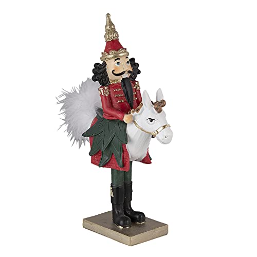 HAES DECO - Nussknacker Weihnachten - Farbe Rot - Größe 12x6x25 cm - Material Polyresin - Nussknackerfigur - Nussknacker-Soldat - Weihnachtsfigur - Weihnachtsdekoration von HAES DECO