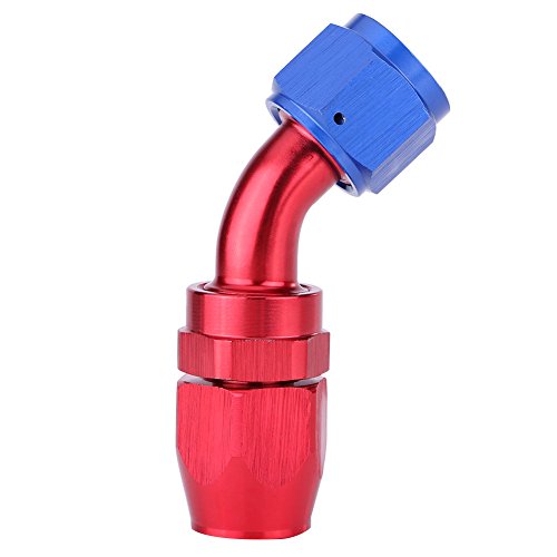 Kraftstoffleitungsschlauchende, Kraftstoffschlauchende AN10 Heizöl-Gasleitungsschlauchende Auto-Kraftstoffleitung Öl-Kraftstoffkühler-Kits Schlauchtrennklemme Blaue und rote Farbe(45°) von HAEUYA