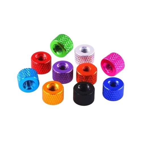 Rändelmuttern, Klemmknopf, 2/5/10 Stück 6#-32 Rändelmutter aus eloxierter Aluminiumlegierung, Mutter von Hand festziehen(Red,6 32(2pcs)) von HAEUYA