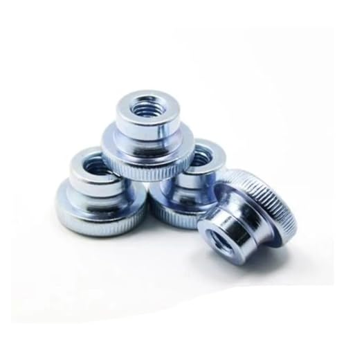 Rändelmuttern, Klemmknopf, 2–10 Stück M2–M10, verzinkte Rändelmutter, Mutter von Hand festziehen(Blue Zinc Plated,M8 2PCS) von HAEUYA