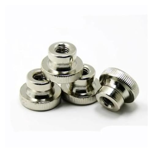 Rändelmuttern, Klemmknopf, 2–10 Stück M2–M10, verzinkte Rändelmutter, Mutter von Hand festziehen(Nickle Plated,M8 2PCS) von HAEUYA