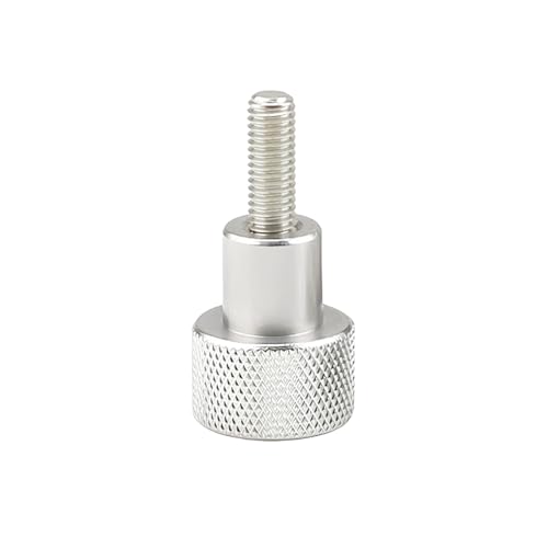 Rändelmuttern, Klemmknopf, 4 Stück M3/M4 Rändelkopf-Rändelschrauben aus eloxierter Aluminiumlegierung(White,M3x25mm(D12x12)) von HAEUYA