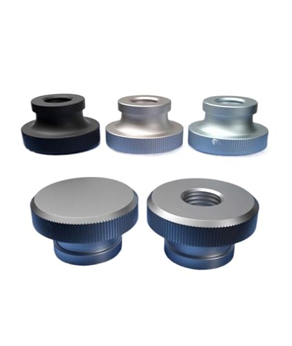 Rändelmuttern, Klemmknopf, Handmutter aus Edelstahl 304 M3-M8, hoher Kopf, Rändelmutter mit Durchgangsloch und Sackloch(Blue Zinc Plated,M10(1Pcs)) von HAEUYA