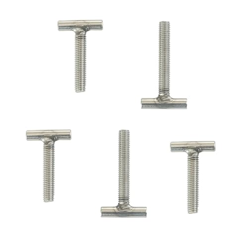 T-Schienenbolzen, T-förmige Schrauben, T-Nut-Einsteckbolzen, 5 Stück M6 25~100 mm T-förmige Gewindestangen-Klemmkappenbolzen GB37 304 Edelstahl-T-Nutschraube(M6*90mm) von HAEUYA