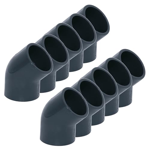 HAF® 10x PVC Fittings Winkel 45° mit 2X 50mm Klebemuffe - Winkelverbinder aus grauem PVC-U für Rohranschlüsse, Poolverrohrungen und vieles mehr... Qualität: Made in Europe. Menge: 10 Stück von HAF