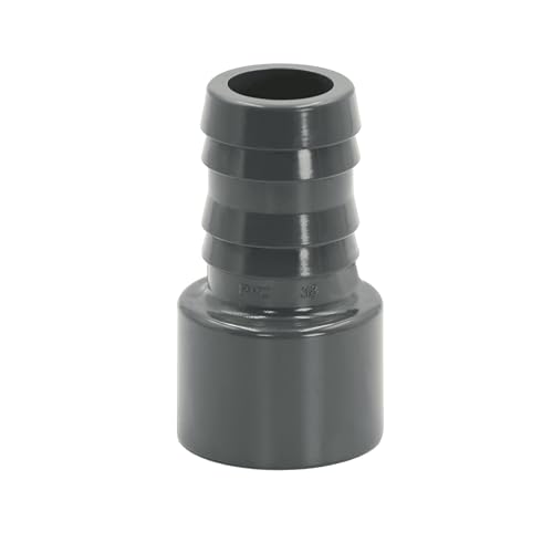 HAF® 1x PVC Druckschlauchtülle mit 38mm Schlauchtülle x 50mm Klebemuffe - Druckschlauchtülle aus grauem PVC-U für Poolverrohrungen und vieles mehr...Qualität: Made in Europe. Menge: 1 Stück von HAF