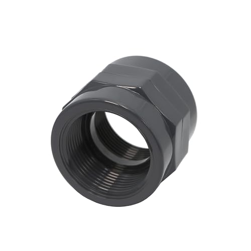 HAF® 1x PVC Fittings Gewindemuffe mit 2X Innengewinde 1 1/2" | Übergangsmuffe aus grauem PVC-U für Rohranschlüsse, Poolverrohrungen UVM. | 1,5 Zoll | Qualität: Made in Europe - Menge: 1 Stück von HAF
