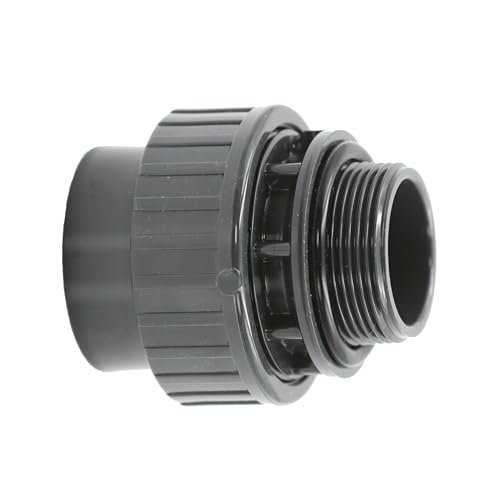 HAF® 1x PVC Fittings Verschraubung O-Ring mit 50mm Klebemuffe x 1 1/2" Außengewinde | Adapter aus PVC-U für Poolverrohrungen & sämtliche Rohrleitungen | Qualität: Made in Europe - Menge: 1 Stück von HAF