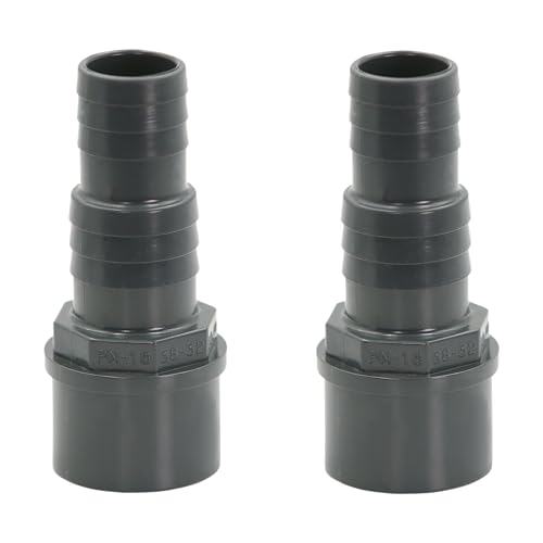 HAF® 2X PVC Druckschlauchtülle mit 32/38mm Schlauchtülle x 50mm Klebemuffe - Druckschlauchtülle aus grauem PVC-U für Poolverrohrungen und vieles mehr...Qualität: Made in Europe. Menge: 2 Stück von HAF