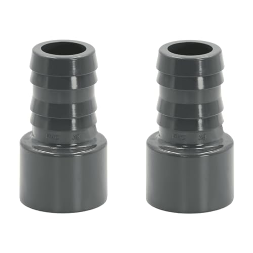 HAF® 2X PVC Druckschlauchtülle mit 38mm Schlauchtülle x 50mm Klebemuffe - Druckschlauchtülle aus grauem PVC-U für Poolverrohrungen und vieles mehr...Qualität: Made in Europe. Menge: 2 Stück von HAF