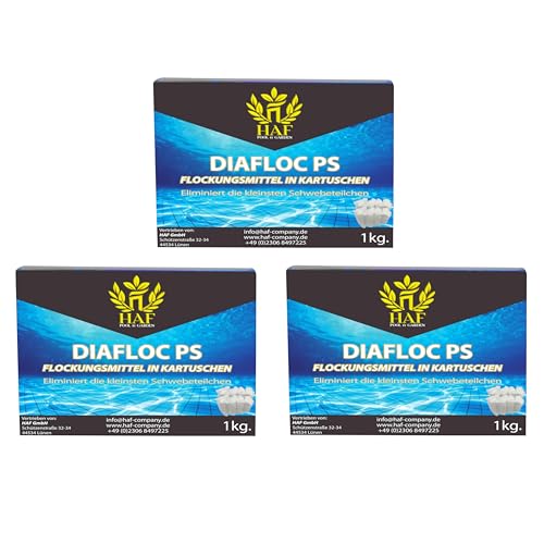 HAF® 3 kg Flockkartuschen | Flockungsmittel Kartuschen für kristallklares Poolwasser - Einfache Anwendung & sehr effektive Wirkung - Qualität: Made in Europe - Menge: 24 Kartuschen je 125g = 3 kg von HAF