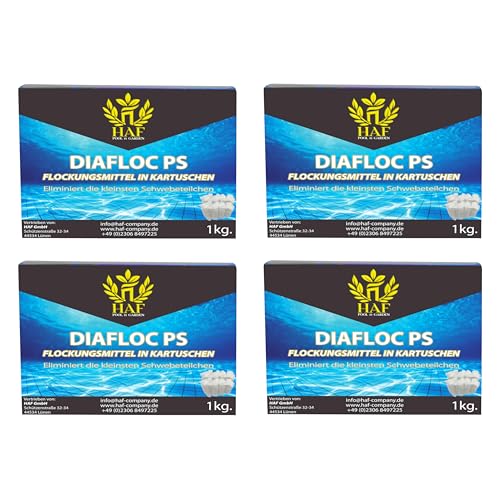 HAF® 4 kg Flockkartuschen | Flockungsmittel Kartuschen für kristallklares Poolwasser - Einfache Anwendung & sehr effektive Wirkung - Qualität: Made in Europe - Menge: 32 Kartuschen je 125g = 4 kg von HAF