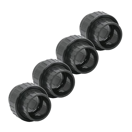 HAF® 4X PVC Fittings Verschraubung mit 2X 50mm Klebemuffen | Adapter aus grauem PVC-U für Rohranschlüsse, Poolverrohrungen und vieles mehr...Qualität: Made in Europe, Menge: 4 Stück von HAF