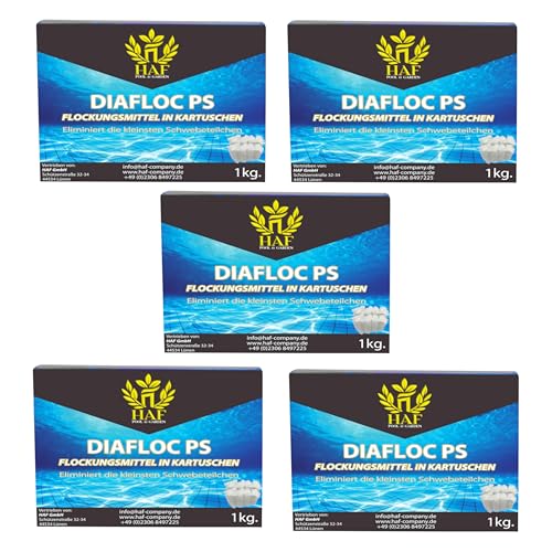 HAF® 5 kg Flockkartuschen | Flockungsmittel Kartuschen für kristallklares Poolwasser - Einfache Anwendung & sehr effektive Wirkung - Qualität: Made in Europe - Menge: 40 Kartuschen je 125g = 5 kg von HAF