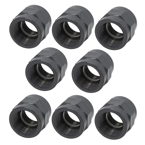 HAF® 8X PVC Fittings Gewindemuffe mit 2X Innengewinde 2" | Übergangsmuffe aus grauem PVC-U für Rohranschlüsse, Poolverrohrungen UVM. | 2 Zoll | Qualität: Made in Europe - Menge: 8 Stück von HAF
