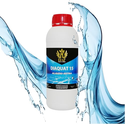 HAF® Algizid Exta 1 Liter - Hochdosiertes Algenmittel zur Pflege & Reinigung Ihres Pools - Algenverhüter mit Klareffekt gegen grünes Wasser im Pool - Qualität: Made in Europe - Menge: 1 x 1 Liter von HAF