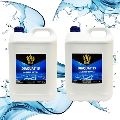 HAF® Algizid Exta 10 Liter - Hochdosiertes Algenmittel zur Pflege & Reinigung Ihres Pools - Algenverhüter mit Klareffekt gegen grünes Wasser im Pool - Qualität: Made in Europe - Menge: 2 x 5 Liter von HAF