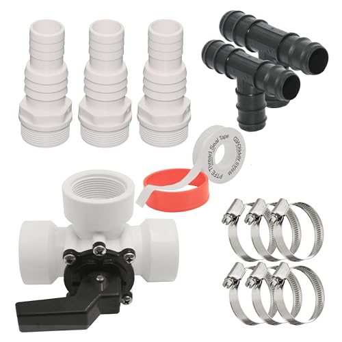 HAF® Bypass Set 13-teilig | Ventil für den Anschluss von Pool Wärmepumpe Poolheizung Solaranlage | Adapter für optimale Regulierung des Wasserdurchfluss | Anschlussset mit 32mm 38mm Schlauchanschluss von HAF