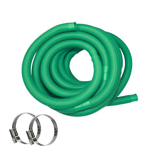 HAF® Hochwertiger Pool Schwimmbadschlauch 32mm Grün 6 Meter für Garten & Schwimmbad | Solarschlauch inkl. 2X Edelstahl Schlauchschellen | Poolschlauch | Pumpenschlauch - Qualität: Made in Germany von HAF