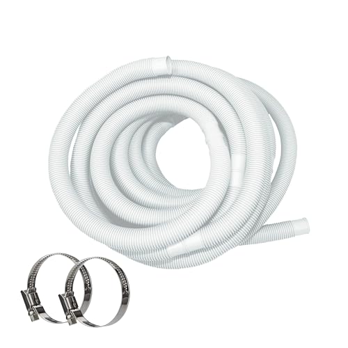 HAF® Hochwertiger Pool Schwimmbadschlauch 32mm Weiß 2 Meter für Garten & Schwimmbad | Solarschlauch inkl. 2X Edelstahl Schlauchschellen | Poolschlauch | Pumpenschlauch - Qualität: Made in Germany von HAF
