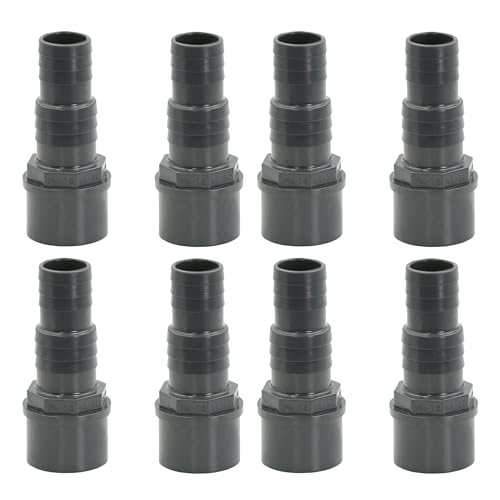 HAF® 8X PVC Druckschlauchtülle mit 32/38mm Schlauchtülle x 50mm Klebemuffe - Druckschlauchtülle aus grauem PVC-U für Poolverrohrungen und vieles mehr...Qualität: Made in Europe. Menge: 8 Stück von HAF