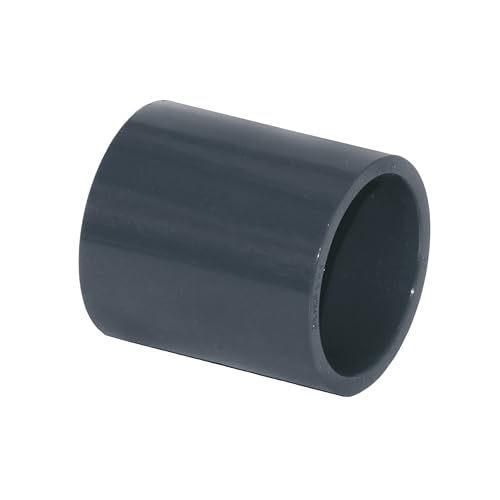 HAF® 1x PVC Fittings Muffe mit 2X 50mm Klebemuffen | Verbinder aus grauem PVC-U für Rohre, Rohranschlüsse, Poolverrohrungen und vieles mehr... | Qualität: Made in Europe - Menge: 1 Stück von HAF