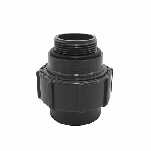 HAF® PVC Flexfit Übergangsverschraubung mit 50mm Klemmkupplung x 1 1/2" Außengewinde | Klemm x AG | Klemmverbinder aus PVC-U für Verbindung von Flexschlauch - Qualität: Made in Europe von HAF