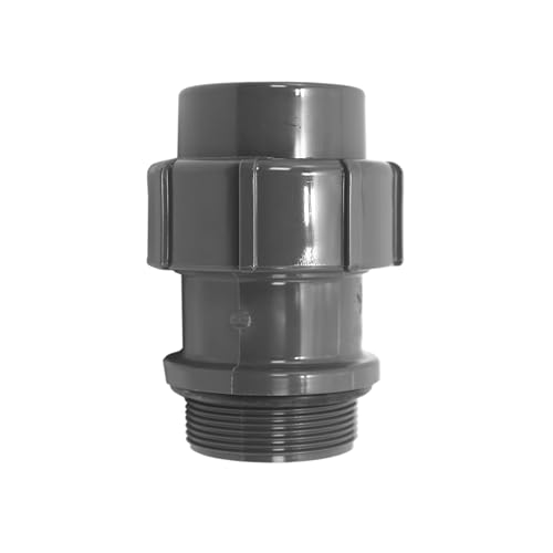 HAF® PVC Flexfit Übergangsverschraubung mit 50mm Klemmkupplung x 2" Außengewinde | Klemm x AG | Klemmverbinder aus PVC-U für Verbindung von Flexschlauch - Qualität: Made in Europe von HAF