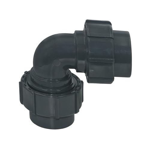 HAF® PVC Flexfit Übergangswinkel 90° mit 2X 50mm Klemmkupplung | Klemm x Klemm | Klemmverbinder 90 Grad aus PVC-U für Verbindung von Flexschlauch - Qualität: Made in Europe von HAF