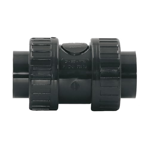 HAF® 1x PVC Rückschlagventil Grau mit 2X 40mm Klebemuffe | Federbelastet | Kegelrückschlagventil aus grauem PVC-U für sämtliche Rohrleitungen | Qualität: Made in Europe - Menge: 1 Stück von HAF