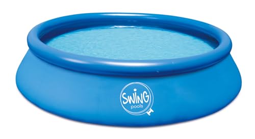 HAF® Quick Up Pool in blau mit den Maßen 244 x 76 cm - Selbstaufbauender & Selbst tragender Swimming Pool/Gartenpool/Aufstellpool ohne Filterpumpe von HAF