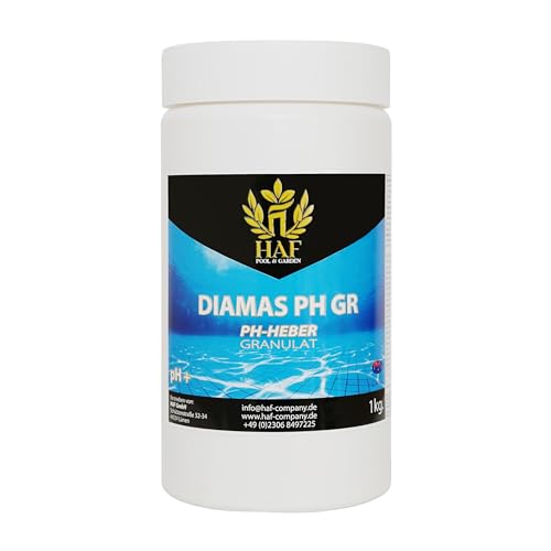 HAF® pH Heber/pH+ (Plus) Granulat 1 kg - Für eine schnelle & zuverlässige Anhebung/Regulierung des pH Werts in Pool & Schwimmbecken - Qualität: Made in Europe - Menge: 1 x 1kg von HAF