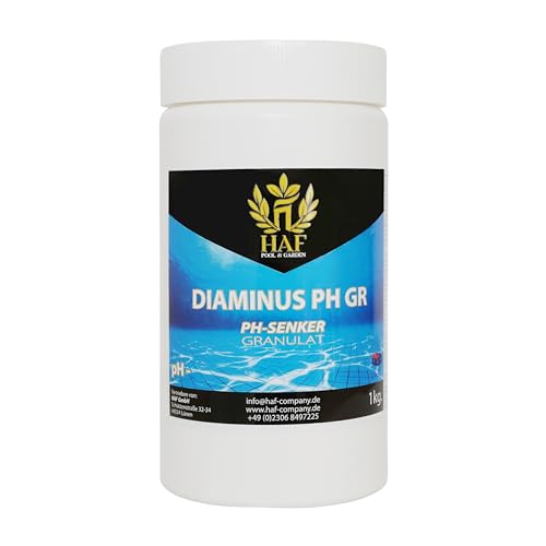 HAF® pH Senker/pH- (Minus) Granulat 1 kg - Für eine schnelle & zuverlässige Senkung/Regulierung des pH Werts in Pool & Schwimmbecken - Qualität: Made in Europe - Menge: 1 x 1 kg von HAF