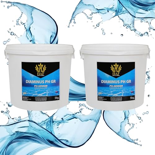 HAF® pH Senker/pH- / pH Minus Granulat 10 kg - Für eine schnelle & zuverlässige Senkung und Regulierung des pH-Werts in Pool, Schwimmbad & Whirlpool - Qualität: Made in Europe - Menge: 2 x 5 kg von HAF