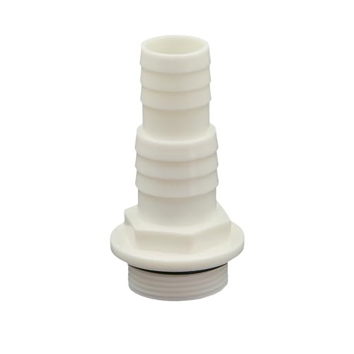 HAF® 1x ABS Schlauchtülle O-Ring mit 32 und 38mm Schlauchtüllen x 1 1/2" Außengewinde, Schlauchtülle aus weißem ABS. Geeignet für Pool Pumpenanschluss...Qualität: Made in Europe. Menge: 1 Stück von HAF