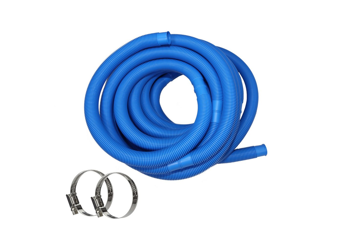 HAF Poolschlauch Schwimmbadschlauch Poolschlauch Solarschlauch Blau Ø 32mm 1 Meter, Schlauch "Made in Germany" mit Trennmuffen, inkl. 2 Schlauchschellen aus Edelstahl (25-40mm) von HAF